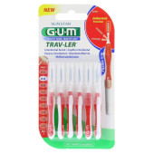 GUM TRAV-LER 0,8mm Kerze rot Interdental+6Kappen (PZN 9714445)