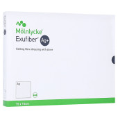 EXUFIBER Ag+ 15x15 cm gelbild.Faserverb.m.Silber (PZN 14021649)