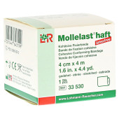 MOLLELAST haft Binden latexfrei 4 cmx4 m weiß (PZN 9886092)