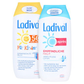 Ladival Kinder Sonnenmilch LSF 50+ + gratis Ladival Empfindliche Haut Apres Lotion 200 ml (PZN 3518648)