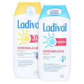 Ladival Empfindliche Haut Lotion LSF 30 + gratis Ladival Empfindliche Haut Apres Lotion 200 ml (PZN 13229678)