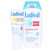 LADIVAL Sonnenschutz Gesicht Anti-Pigm.Cr.LSF 50+ + gratis Ladival Empfindliche Haut Apres Lotion 200 ml (PZN 15864172)
