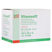 VLIWASOFT Vlieskompressen 10x10 cm steril 6l. (PZN 8900890)