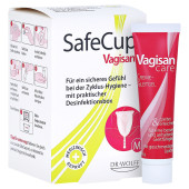 SAFECUP Vagisan Menstruationstasse Gr.M + gratis VagisanCare Creme-Gleitgel 10g (PZN 14331083)