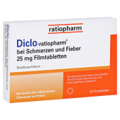 Diclo-ratiopharm bei Schmerzen und Fieber 25mg (PZN 14170042)