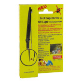 ZECKENPINZETTE Chirurgenstahl mit Lupe (PZN 1317319)