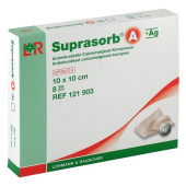 SUPRASORB A+Ag Antimik.Cal.Alginat Kompr.10x10 cm (PZN 7402196)