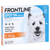 Frontline Spot On gegen Zecken und Flöhe bei Hunden bis 2 - 10 kg (PZN 2246389)
