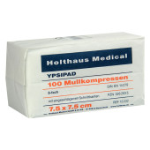 MULLKOMPRESSEN Ypsipad 7,5x7,5 cm unsteril 8fach (PZN 3262835)