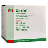 GAZIN Schlitzkompressen 10x10 cm steril 8fach (PZN 1511748)