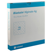 BIATAIN Alginate Ag Kompressen 15x15 cm mit Silber (PZN 1406856)