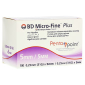 BD MICRO-FINE+ 5 Pen-Nadeln 0,25x5 mm (PZN 1132011)