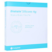BIATAIN Silicone Ag Schaumverband Ferse 18x18 cm (PZN 13704530)