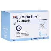 BD MICRO-FINE+ 8 Pen-Nadeln 0,25x8 mm (PZN 9296054)