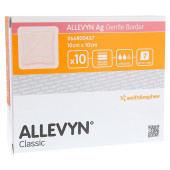 ALLEVYN Ag Gentle Border 10x10 cm Wundverband (PZN 3296159)