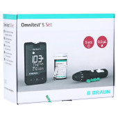 OMNITEST 5 Blutzucker Messgerät Set mg/dl schwarz (PZN 10549862)