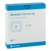 BIATAIN Silicone Ag Schaumverband 7,5x7,5 cm (PZN 12557179)