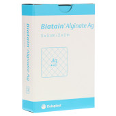 BIATAIN Alginate Ag Kompressen 5x5 cm mit Silber (PZN 1406448)