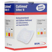 CUTIMED Siltec B Schaumverb.7,5x7,5 cm m.Haftr. (PZN 7340650)