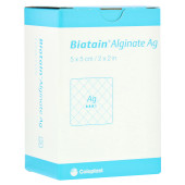 BIATAIN Alginate Ag Kompressen 5x5 cm mit Silber (PZN 1406431)