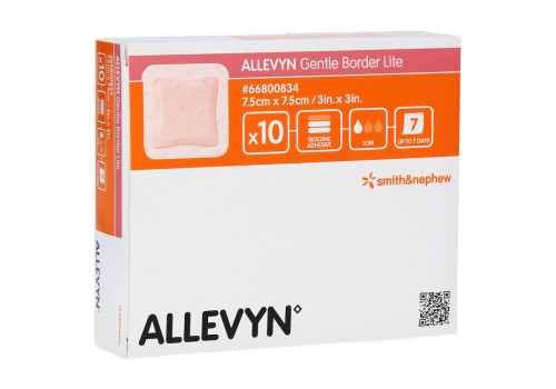 ALLEVYN Gentle Border Lite 7,5x7,5 cm Schaumverb. (PZN 10929553)