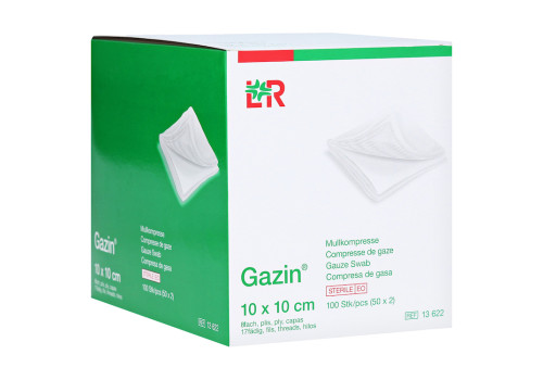 GAZIN Mullkomp.10x10 cm steril 8fach (PZN 11535968)