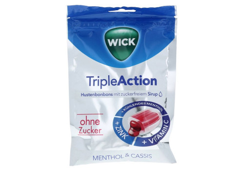 WICK Tripleaction Menthol & Cassis ohne Zucker (PZN 13650461)