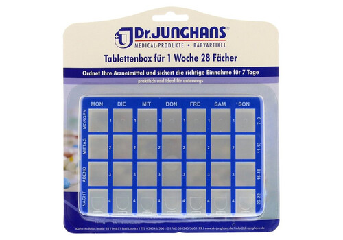 TABLETTENBOX 1 Woche 28-Fächer Schiebedeckel (PZN 2695242)