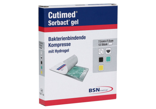CUTIMED Sorbact Gel Kompressen 7,5x7,5 cm (PZN 7353434)