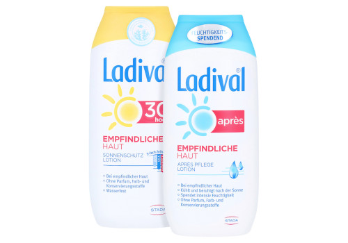 Ladival Empfindliche Haut Lotion LSF 30 + gratis Ladival Empfindliche Haut Apres Lotion 200 ml (PZN 13229678)