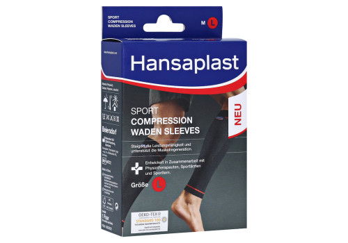 HANSAPLAST Sport Compression Waden-Sleeves Gr.L (PZN 15823032)