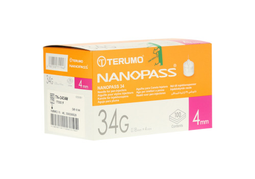 TERUMO NANOPASS 34 Pen Kanüle 34 G 0,18x4 mm (PZN 9771265)