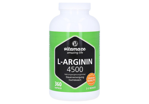 L-ARGININ HOCHDOSIERT 4.500 mg Kapseln (PZN 12580534)