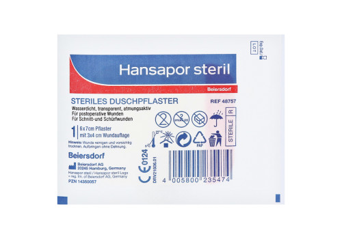 HANSAPOR steril Duschpflaster 6x7 cm (PZN 14350057)