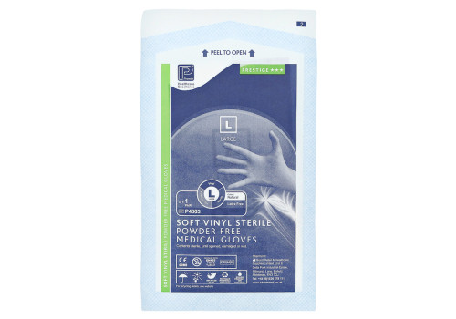 VINYL Handschuhe steril puderfrei groß (PZN 7614857)