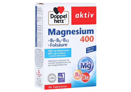 Doppelherz aktiv Magnesium 400 mg + B1 + B6 + B12 + Folsäure (PZN 4494507)