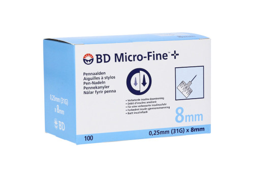 BD MICRO-FINE+ 8 Pen-Nadeln 0,25x8 mm (PZN 11049096)