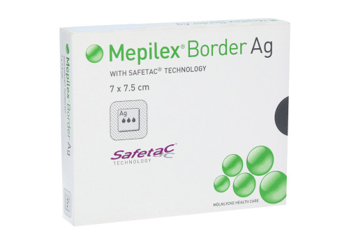 MEPILEX Border Ag Schaumverb.7x7,5 cm steril (PZN 11195219)