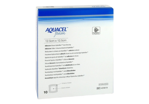 AQUACEL Foam adhäsiv 12,5x12,5 cm Verband (PZN 9060340)