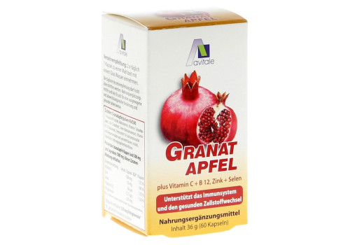 GRANATAPFEL 500 mg plus Vit.C+B12+Zink+Selen Kaps. (PZN 9537871)