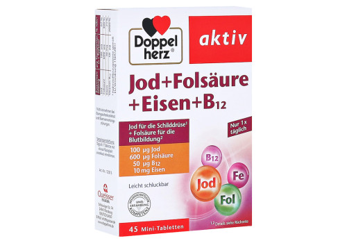 DOPPELHERZ Jod+Folsäure+Eisen+B12 Tabletten (PZN 16487984)