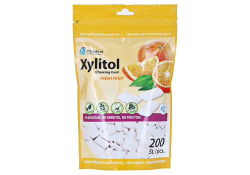 MIRADENT Xylitol Zahnpflegekaugummi freshfruit Ref (PZN 16239513)