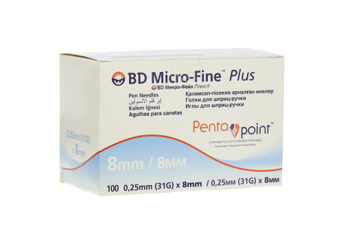 BD MICRO-FINE+ 8 Pen-Nadeln 0,25x8 mm (PZN 1132034)
