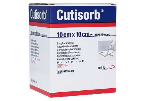 CUTISORB Saugkompressen steril 10x10 cm (PZN 10555868)