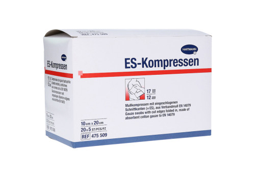 ES-KOMPRESSEN steril 10x20 cm 12fach Großpackung (PZN 6454239)