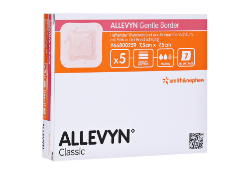 ALLEVYN Gentle Border 7,5x7,5 cm Schaumverb. (PZN 7495387)