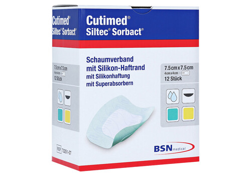 CUTIMED Siltec Sorbact PU-Verb.7,5x7,5 cm (PZN 15886742)