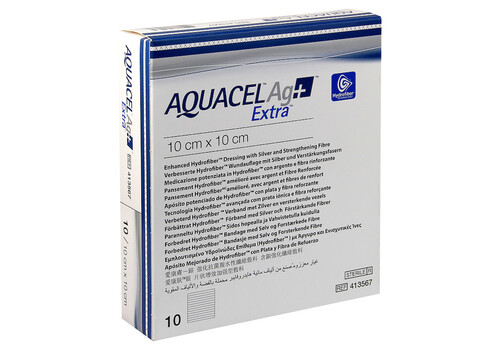 AQUACEL Ag+ Extra 10x10 cm Kompressen (PZN 10203810)