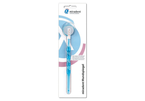 MIRADENT Mundspiegel beschlagsfrei blau transp. (PZN 4386717)