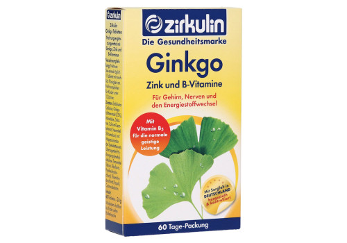 ZIRKULIN Ginkgo Zink und B-Vitamine Filmtabletten (PZN 13567211)